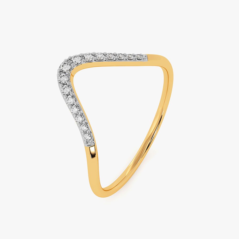 Shimmering Swirl Yellow Gold Diamond Ring-Rings-ERG26K89