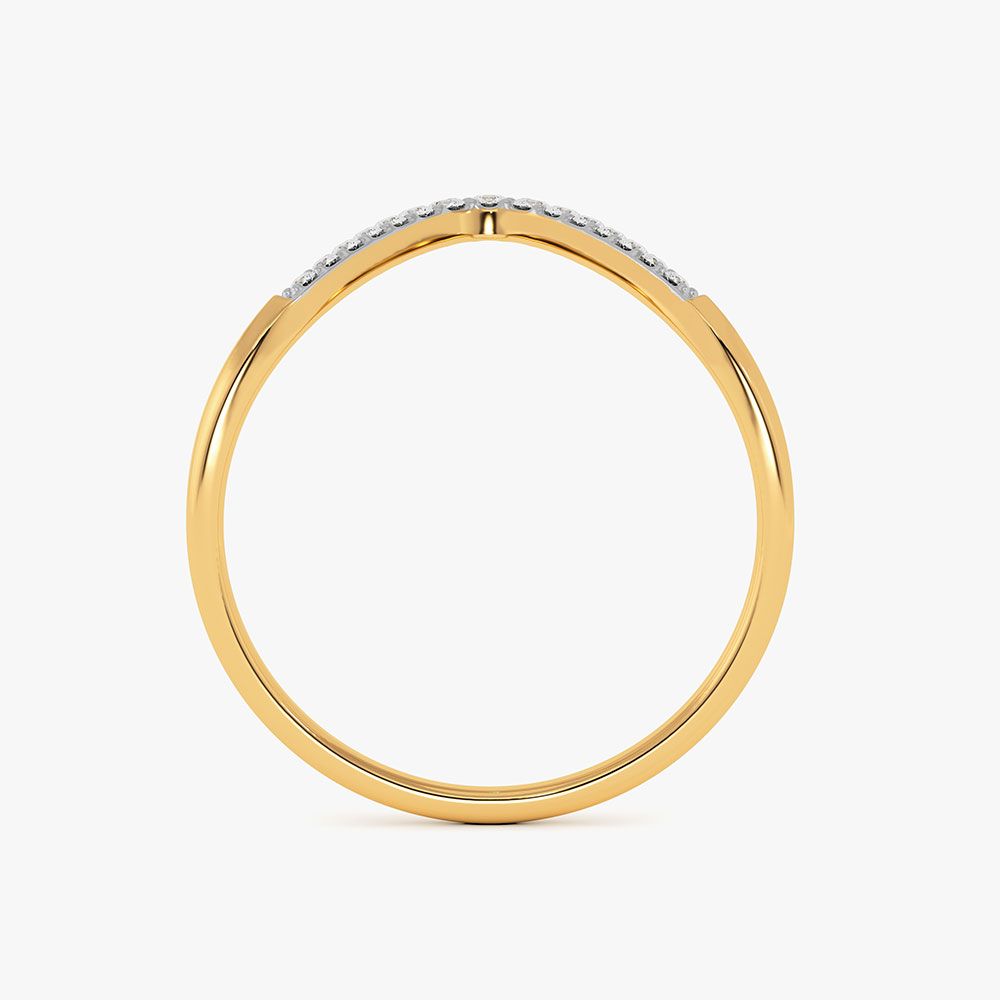 Shimmering Swirl Yellow Gold Diamond Ring-Rings-ERG26K89