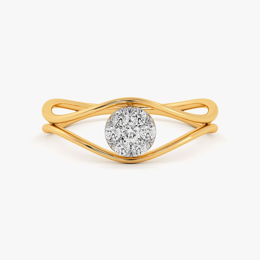 Delicate Drop Yellow Gold Diamond Ring-Rings-ERG26K91