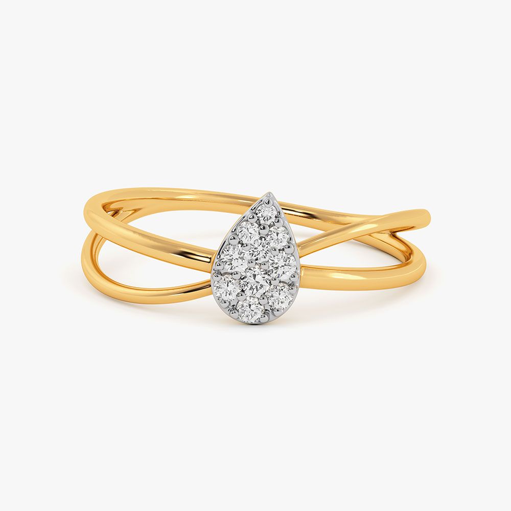 Refined Geometry Yellow Gold Diamond Ring-Rings-ERG26K92