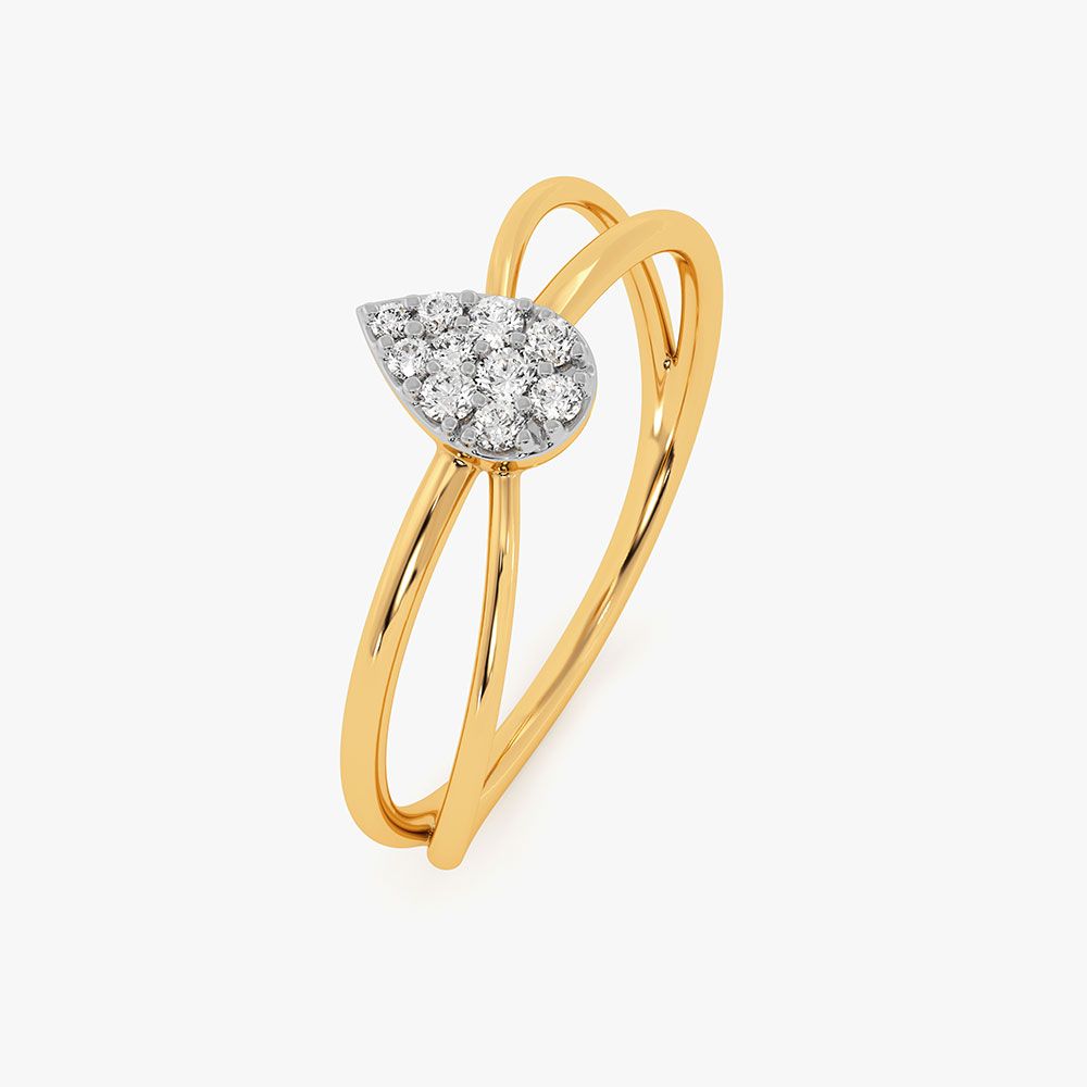 Refined Geometry Yellow Gold Diamond Ring-Rings-ERG26K92