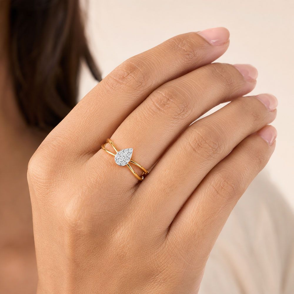 Refined Geometry Yellow Gold Diamond Ring-Rings-ERG26K92