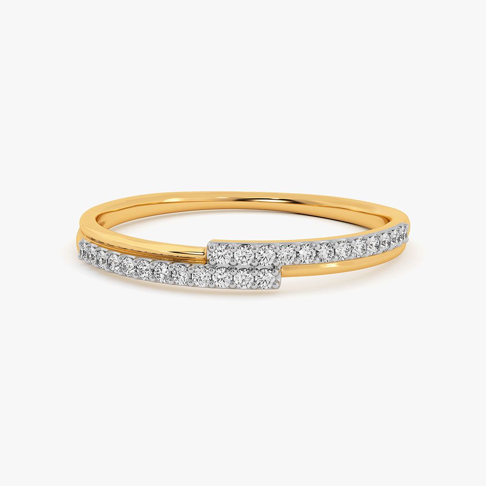 Delicate Chic Yellow Gold Diamond Ring-Rings-ERG26K93