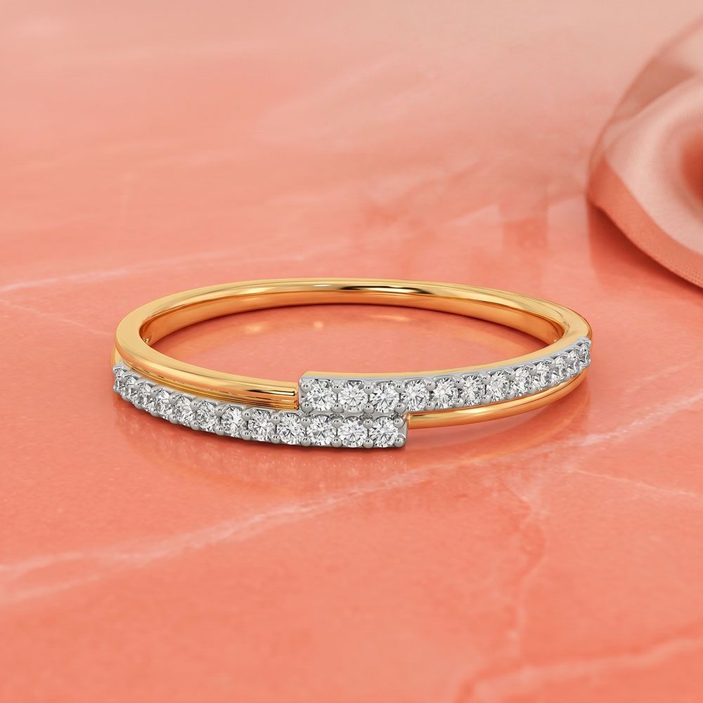 Delicate Chic Yellow Gold Diamond Ring-Rings-ERG26K93