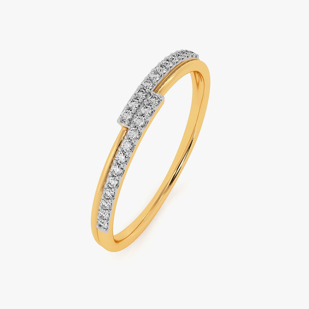 Delicate Chic Yellow Gold Diamond Ring-Rings-ERG26K93