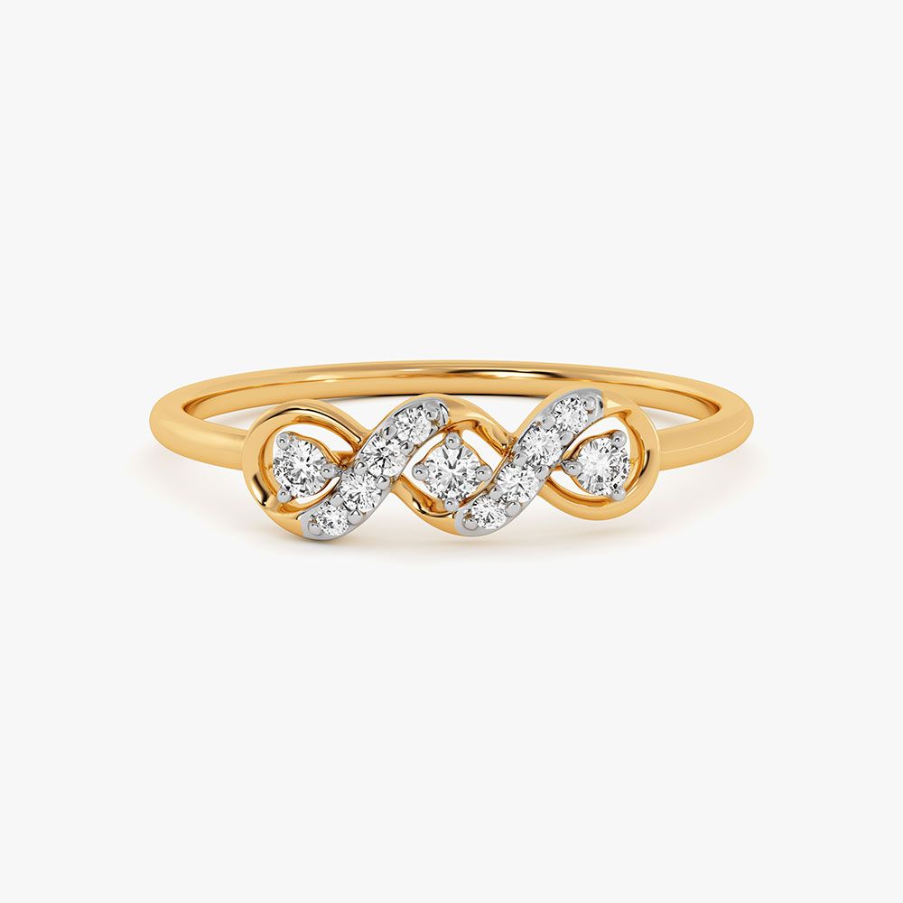 Graceful Infinity Yellow Gold Diamond Ring-Rings-ERG26K99