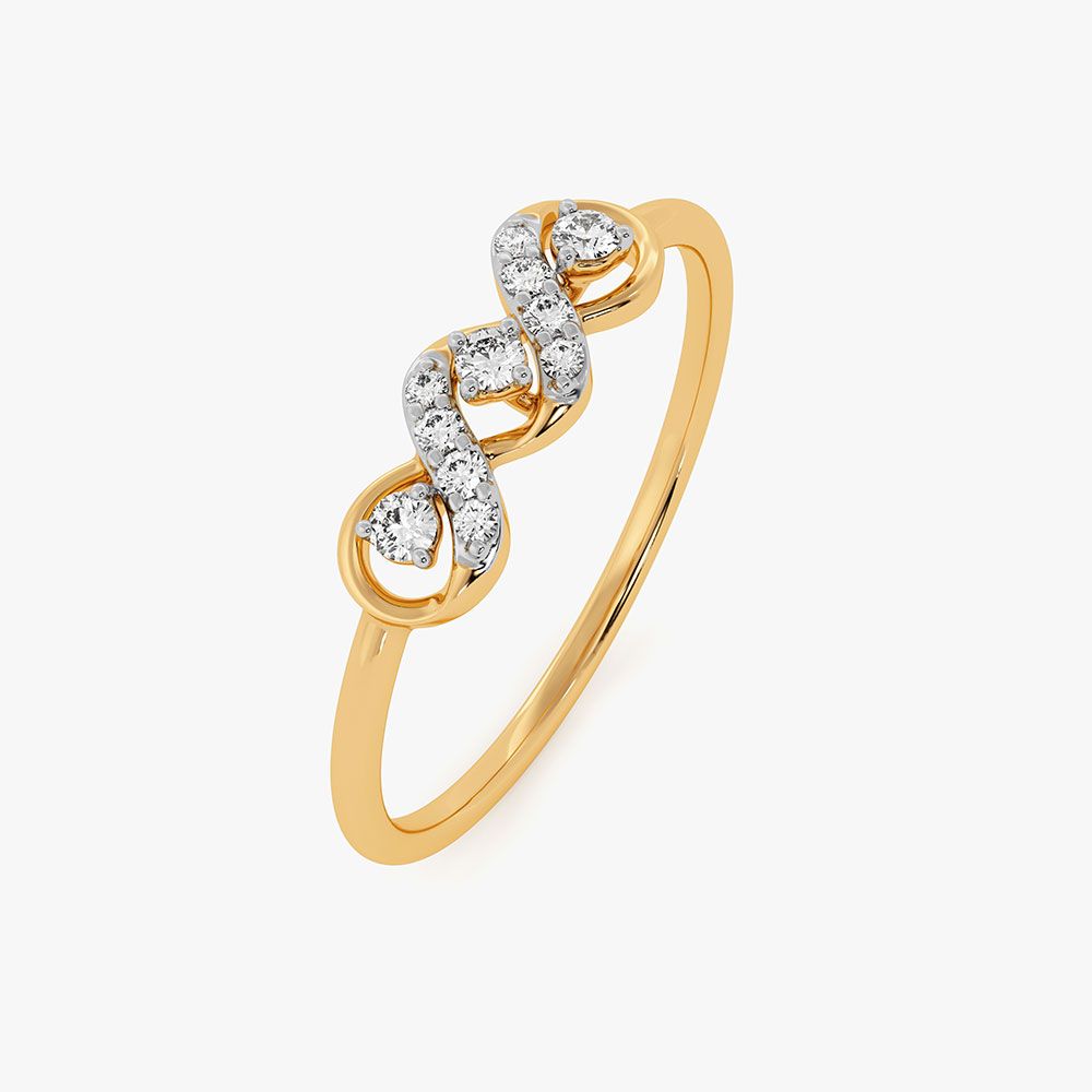 Graceful Infinity Yellow Gold Diamond Ring-Rings-ERG26K99