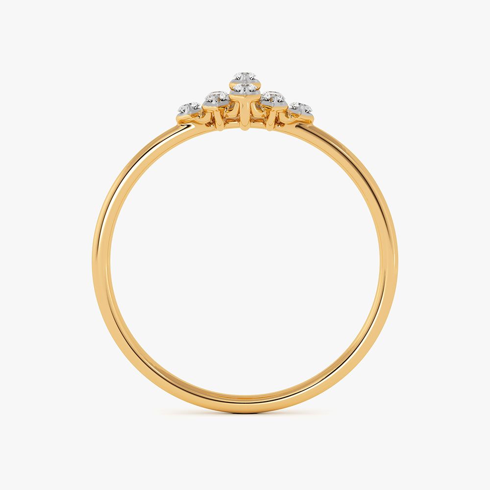 Clustered Yellow Gold Diamond Ring-Rings-ERG26L01