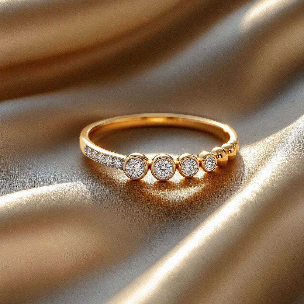 Everyday Chic Yellow Gold Diamond Ring-Rings-ERG26L05