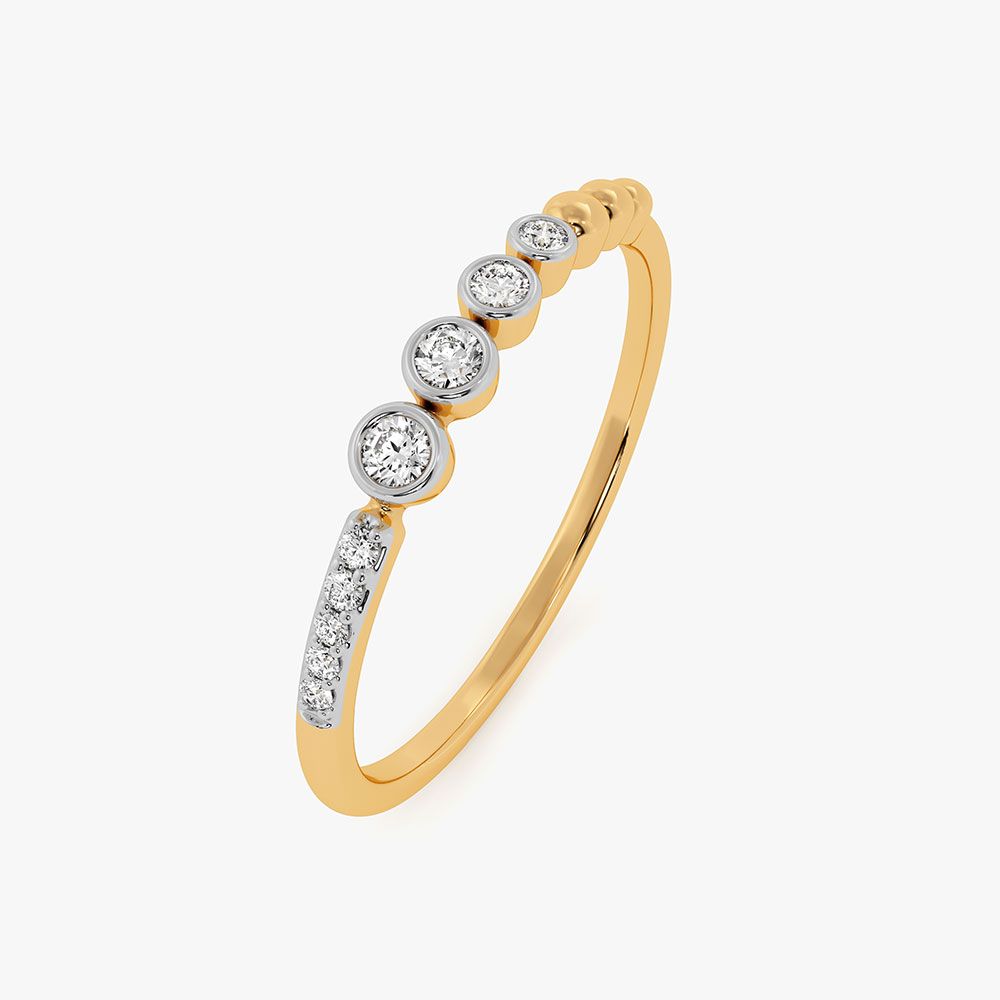 Everyday Chic Yellow Gold Diamond Ring-Rings-ERG26L05