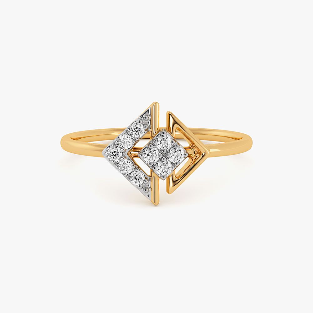 Charming Everyday 9Kt Yellow Gold Diamond Ring-Rings-ERG26L06
