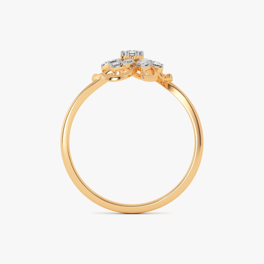 Flowing Flower 14Kt Yellow Gold Diamond Ring-Rings-ERG26L08