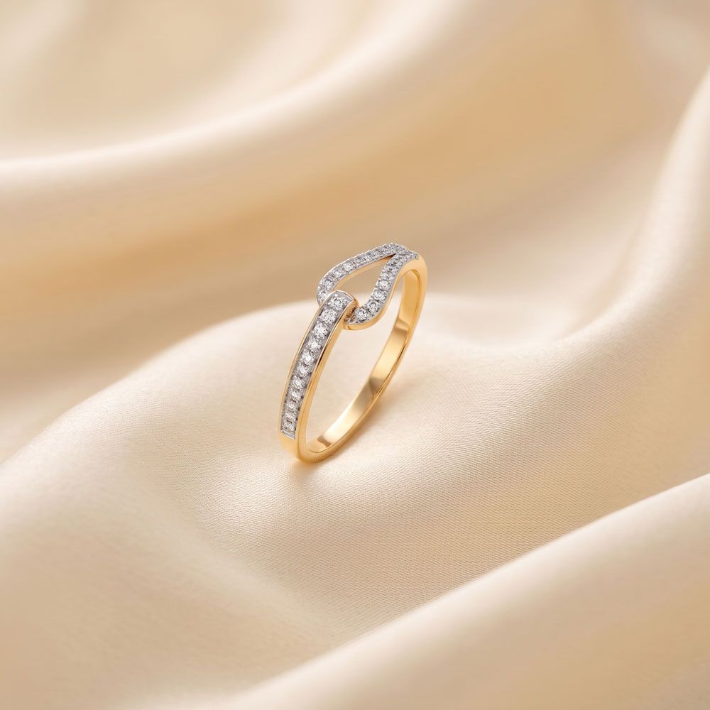 Timeless Modern 14Kt Yellow Gold Diamond Ring-Rings-ERG26L09