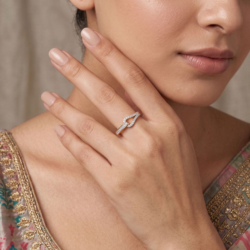 Timeless Modern 14Kt Yellow Gold Diamond Ring-Rings-ERG26L09