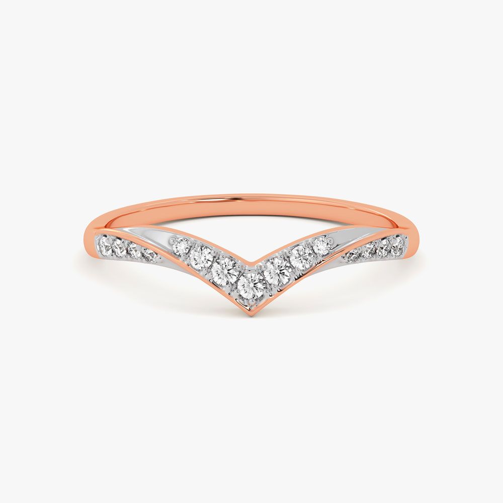 Shimmering 14Kt Rose Gold Diamond Vanki Ring-Rings-ERG26L11