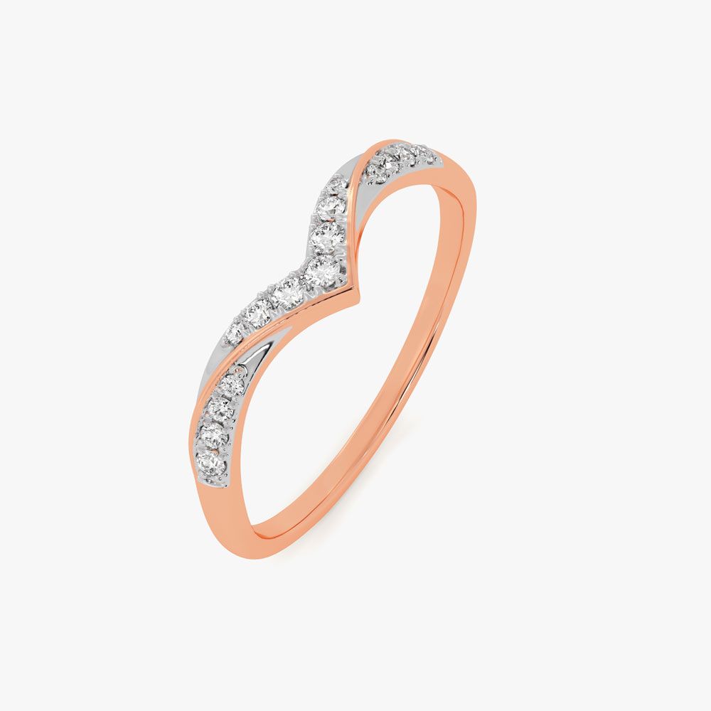 Shimmering 14Kt Rose Gold Diamond Vanki Ring-Rings-ERG26L11