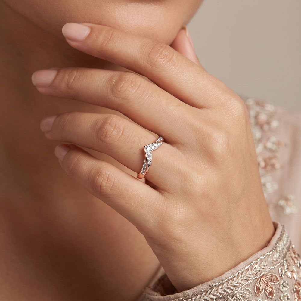 Shimmering 14Kt Rose Gold Diamond Vanki Ring-Rings-ERG26L11