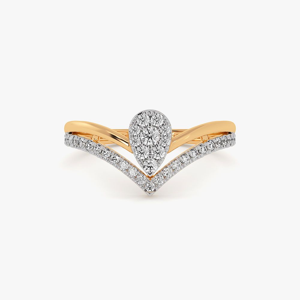 Striking Elegance 14Kt Rose Gold Diamond Vanki Ring-Rings-ERG26L12