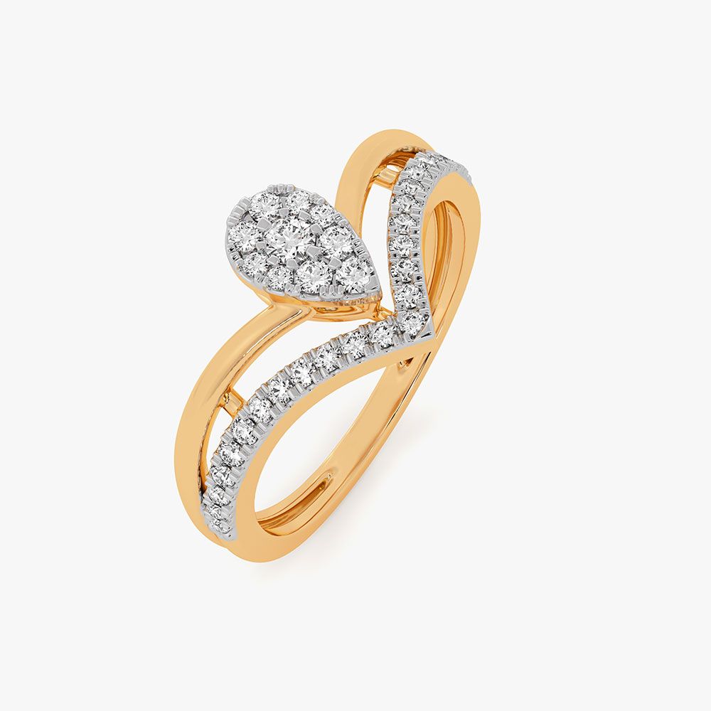 Striking Elegance 14Kt Rose Gold Diamond Vanki Ring-Rings-ERG26L12