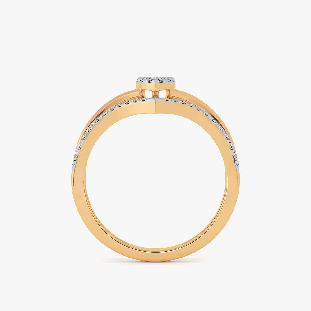 Striking Elegance 14Kt Rose Gold Diamond Vanki Ring-Rings-ERG26L12