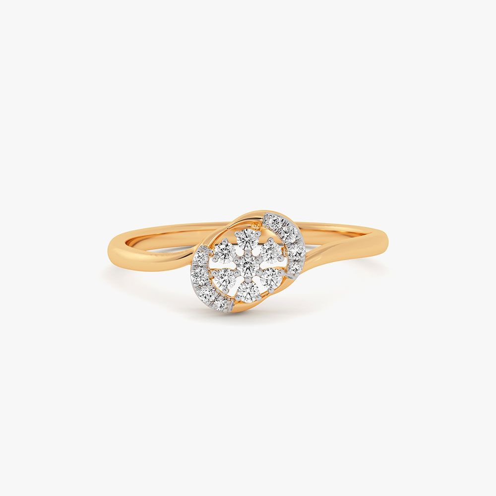 Charming Bloom 14Kt Yellow Gold Diamond Ring-Rings-ERG26L14