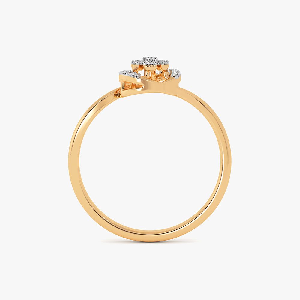 Charming Bloom 14Kt Yellow Gold Diamond Ring-Rings-ERG26L14