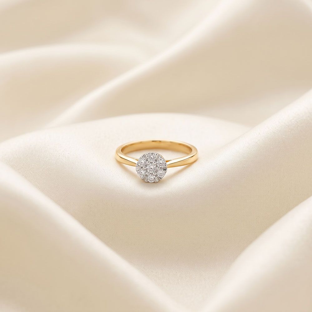 Classic Grace 14Kt Yellow Gold Diamond Ring-Rings-ERG26L15