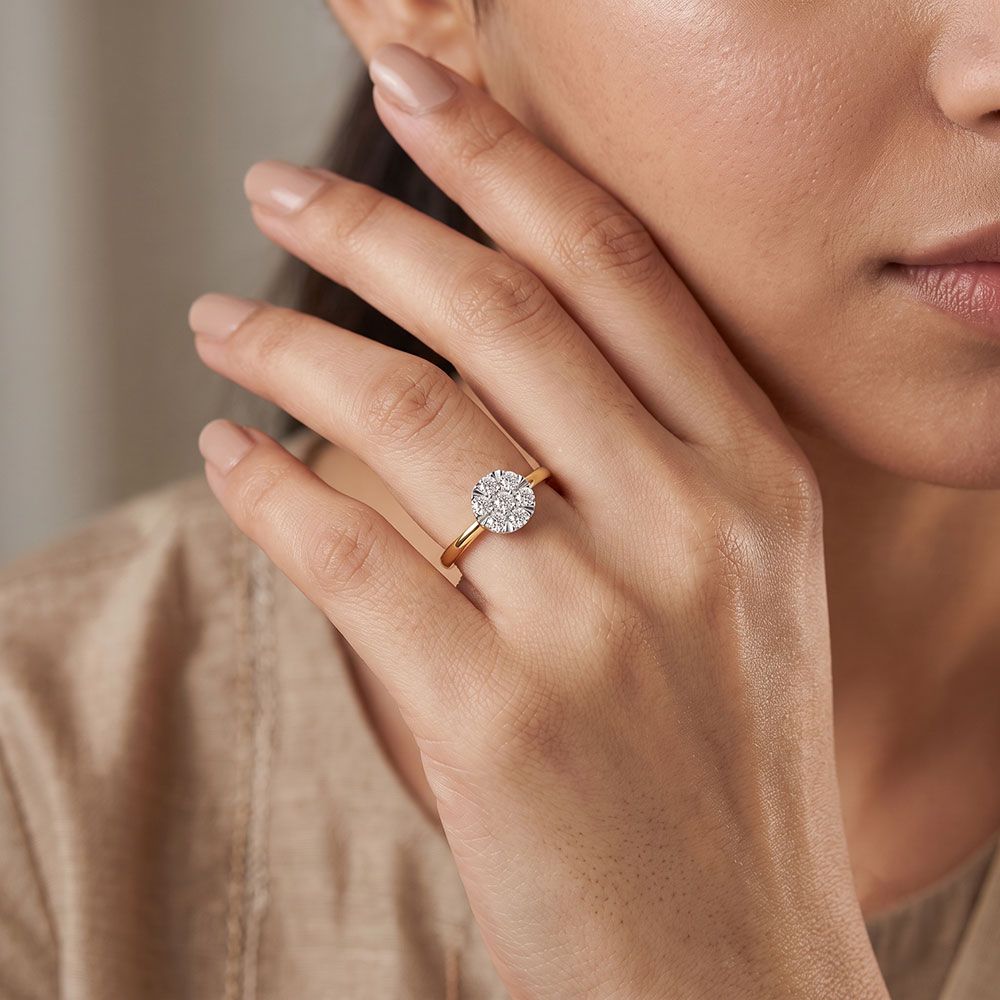 Classic Grace 14Kt Yellow Gold Diamond Ring-Rings-ERG26L15