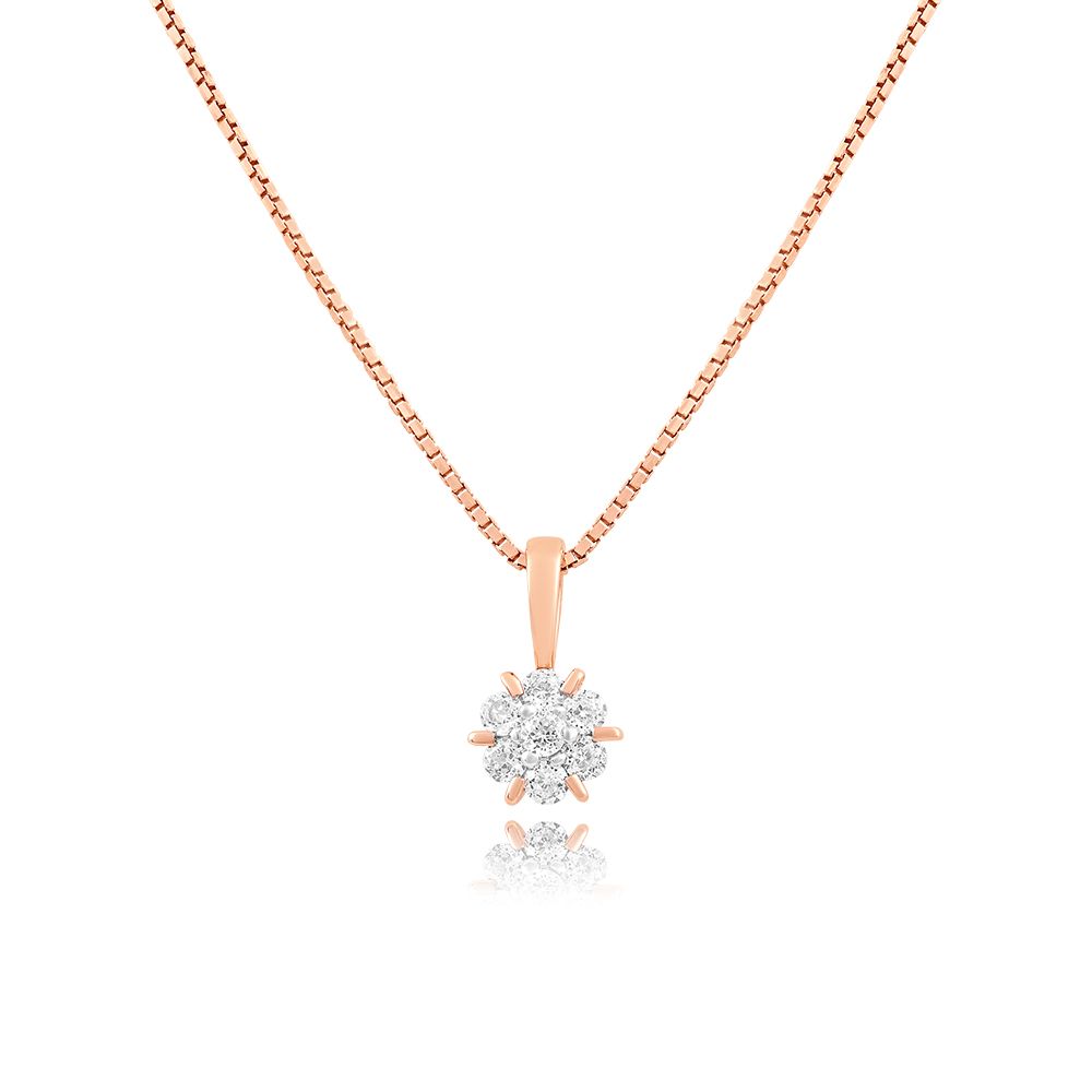 Floral Gleam Diamond Pendant-Pendants-FPS25E01-A300X0B