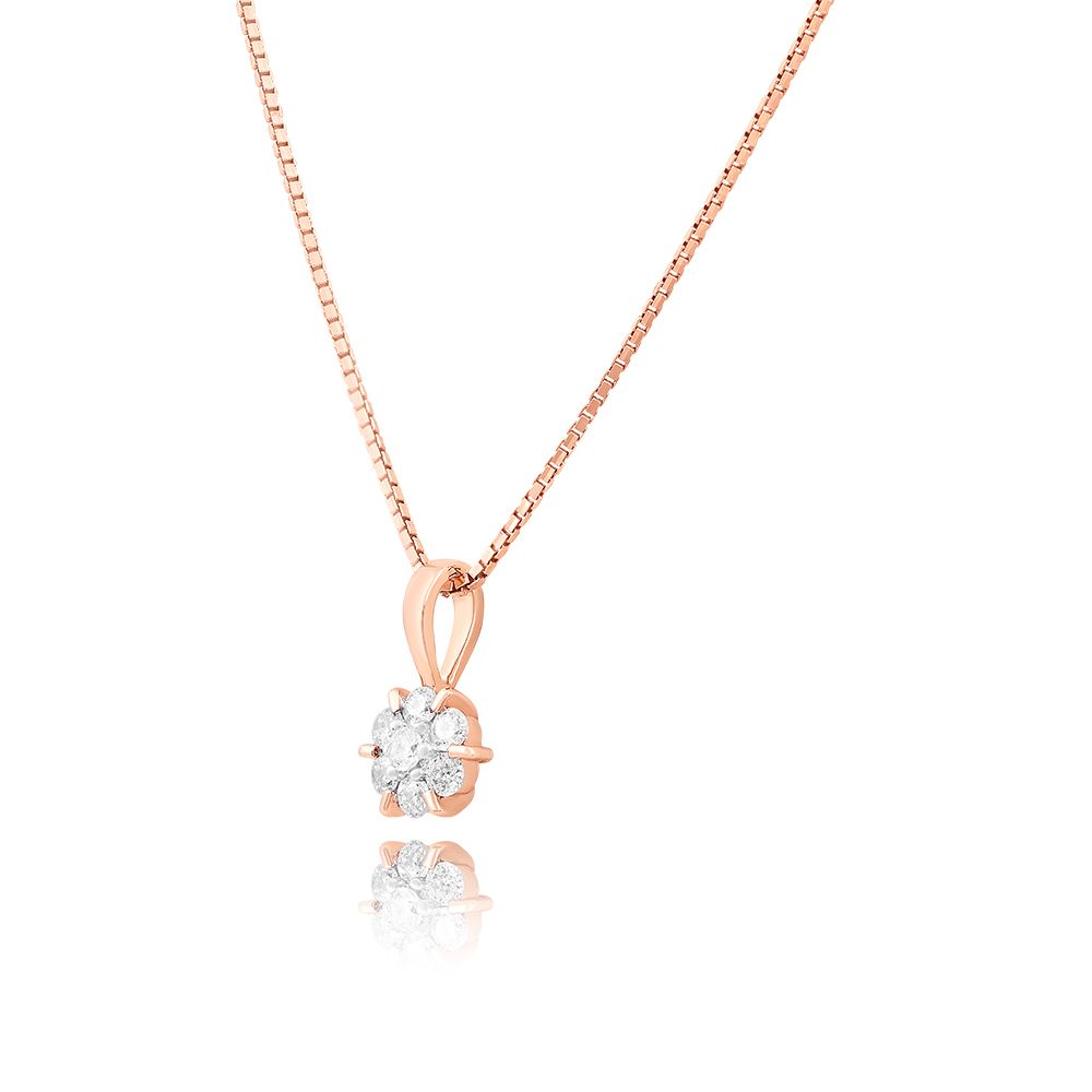 Floral Gleam Diamond Pendant-Pendants-FPS25E01-A300X0B