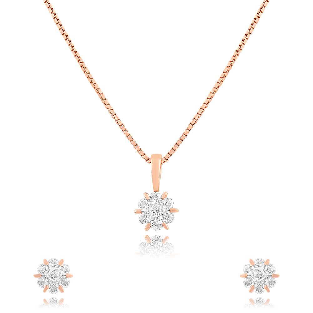 Floral Gleam Diamond Pendant-Pendants-FPS25E01-A300X0B