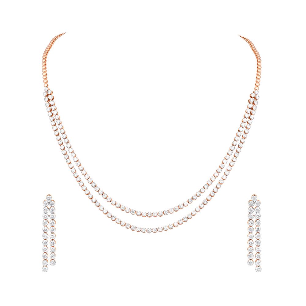 Stunning Casual 18kt Rose Gold Necklace Set-All Jewellery-FNS24A01-A300X0B