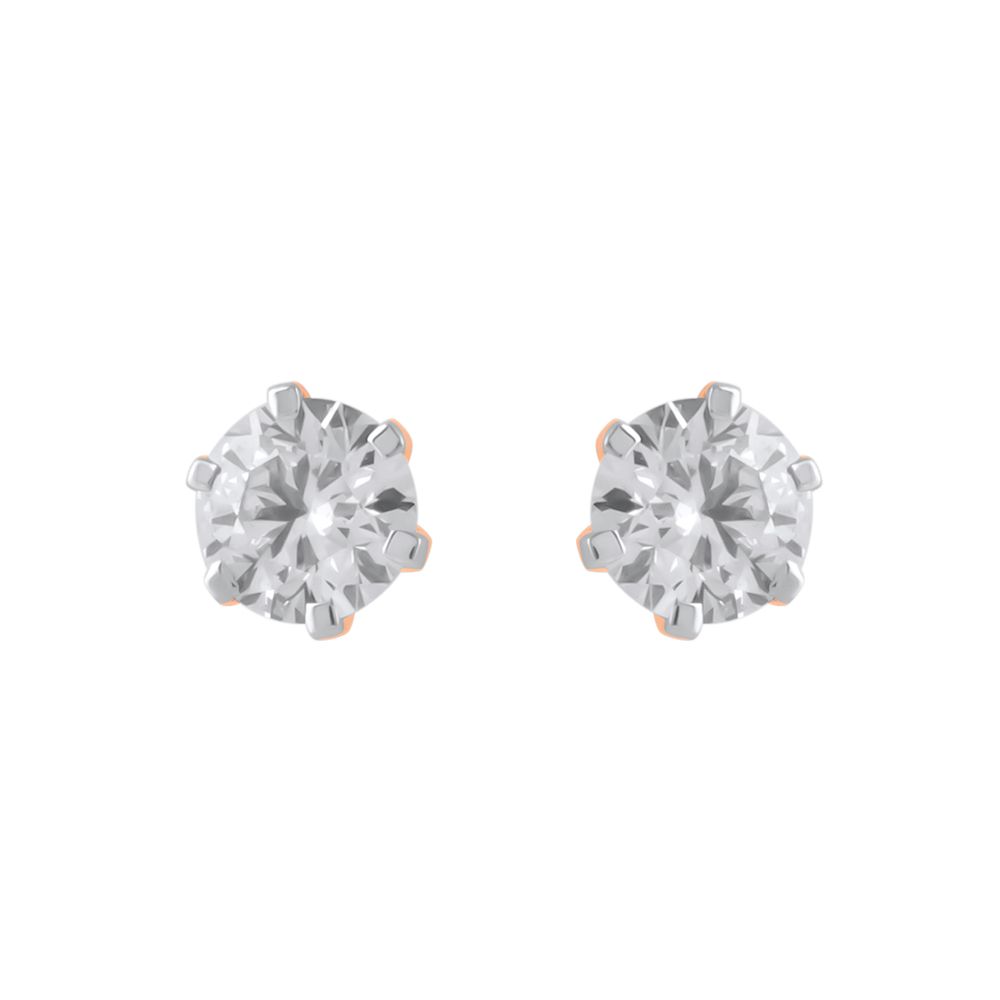 Pretty Rose Gold and Diamond Studs-Earrings-HER24I03-D400X0B