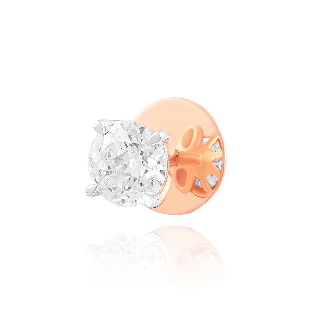 Round Diamond and Rose Gold Studs-Earrings-HER24I05-A300X0B