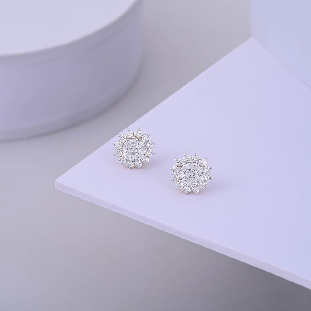 Sparkly Diamond and Yellow Gold Studs-Earrings-HER24I06-M300R0B