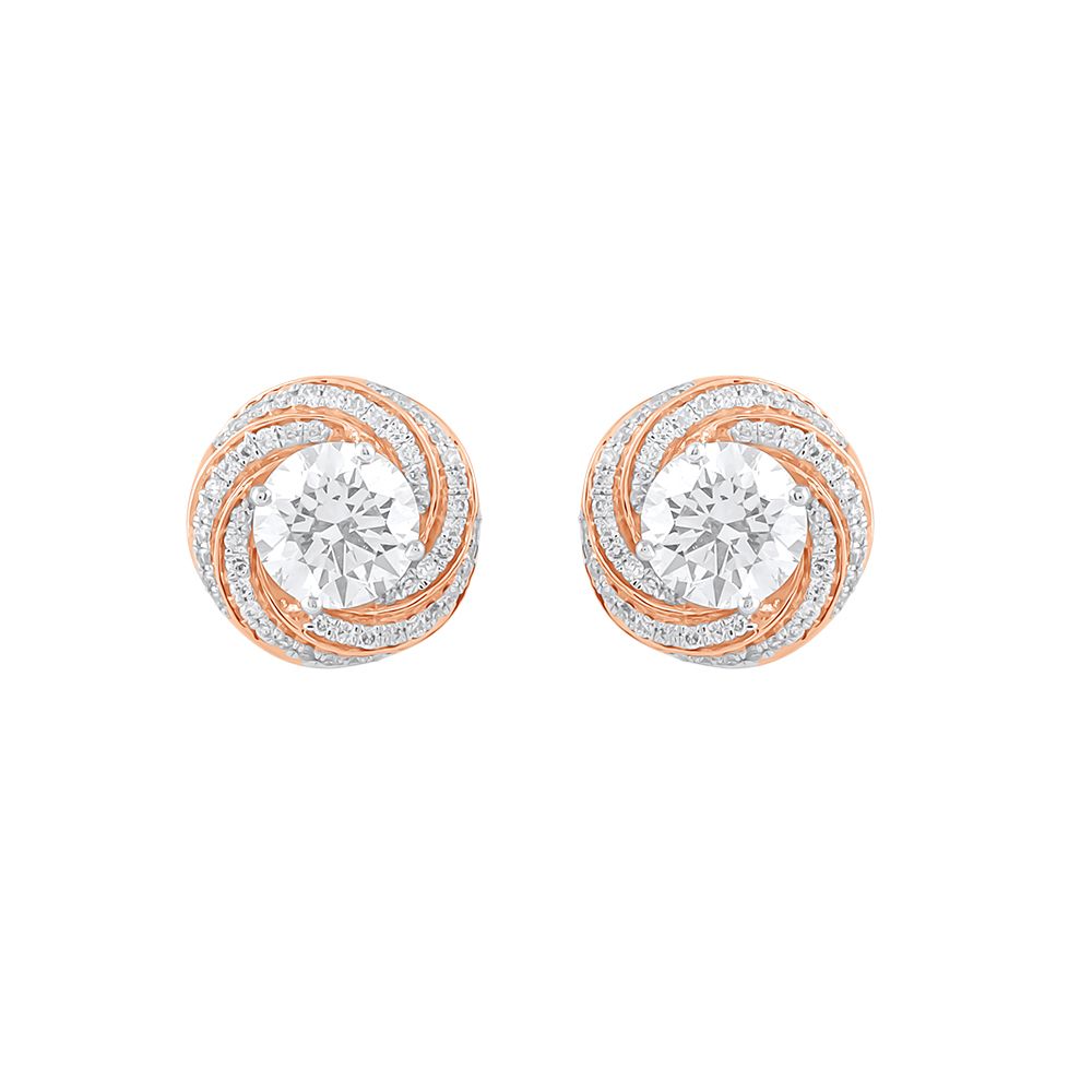 Aesthetic Diamond and Rose Gold Studs-Earrings-HER24I08-D400X0B