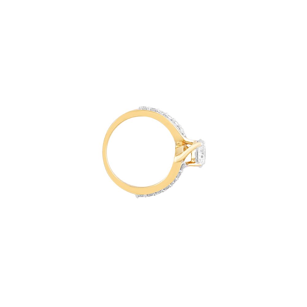 Attractive 18KT Yellow Gold and Diamond Crown Star Ring-Rings-HRG19034