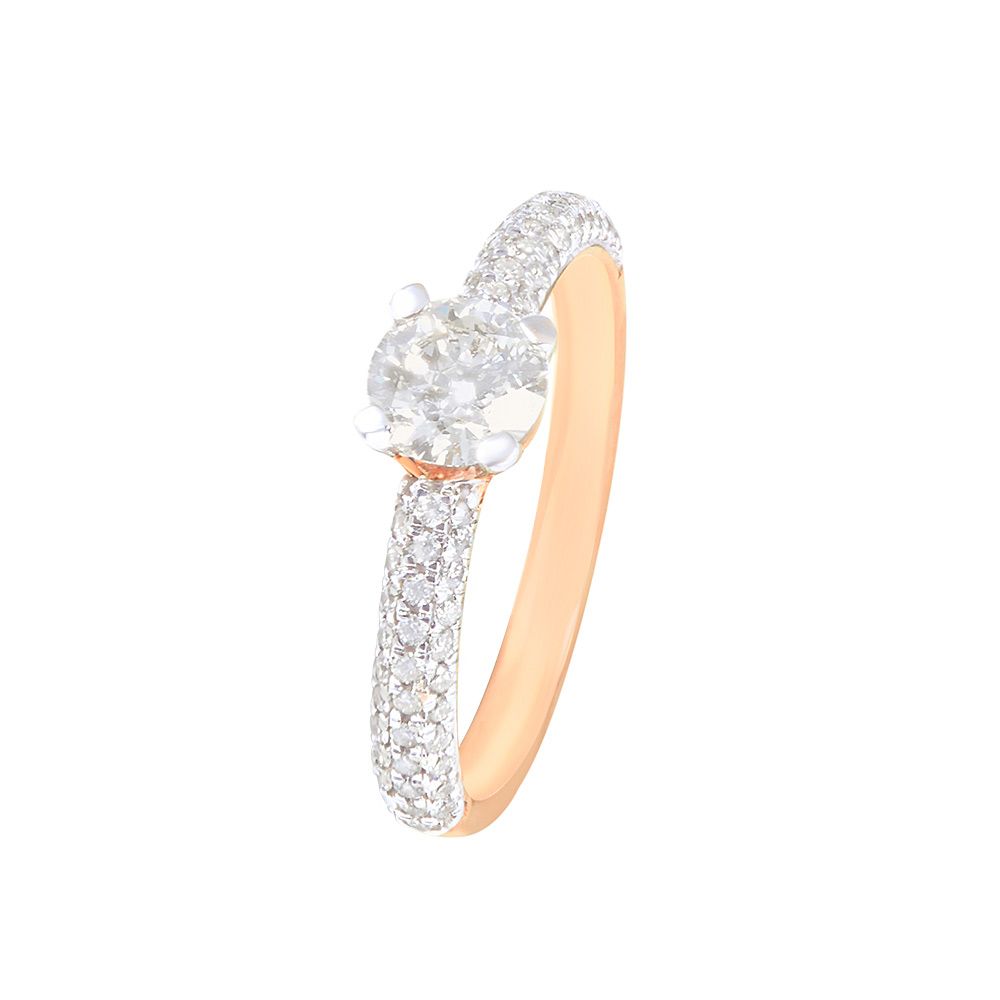 Vibrant Diamond Studded Solitaire Finger Ring-Rings-HRG23020
