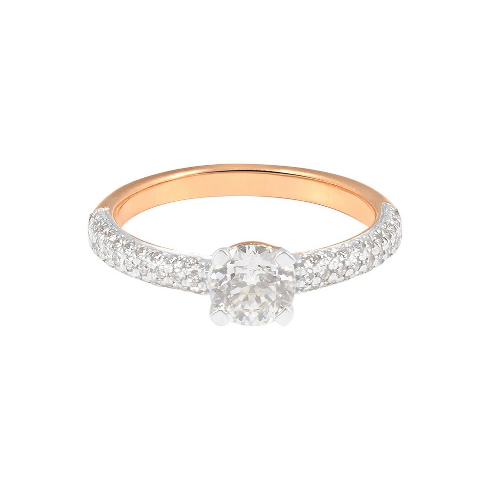 Vibrant Diamond Studded Solitaire Finger Ring-Rings-HRG23020