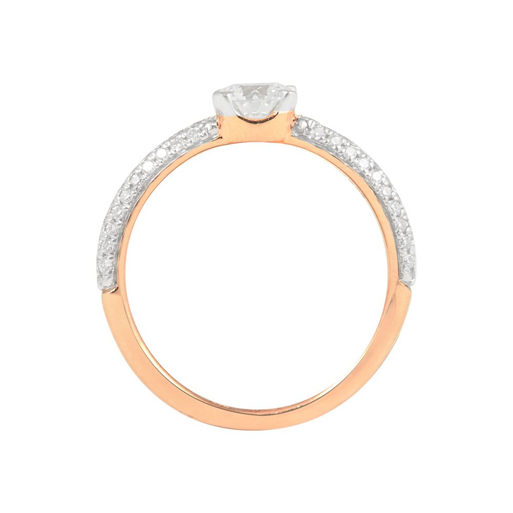 Vibrant Diamond Studded Solitaire Finger Ring-Rings-HRG23020