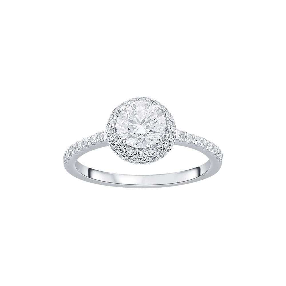 Dazzling Diamond Halo Design Solitaire Ring-Rings-HRG23022