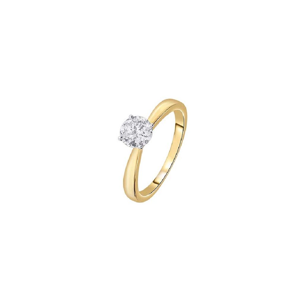 Captivating 18KT Yellow Gold Diamond Solitaire Ring-Rings-HRG23023