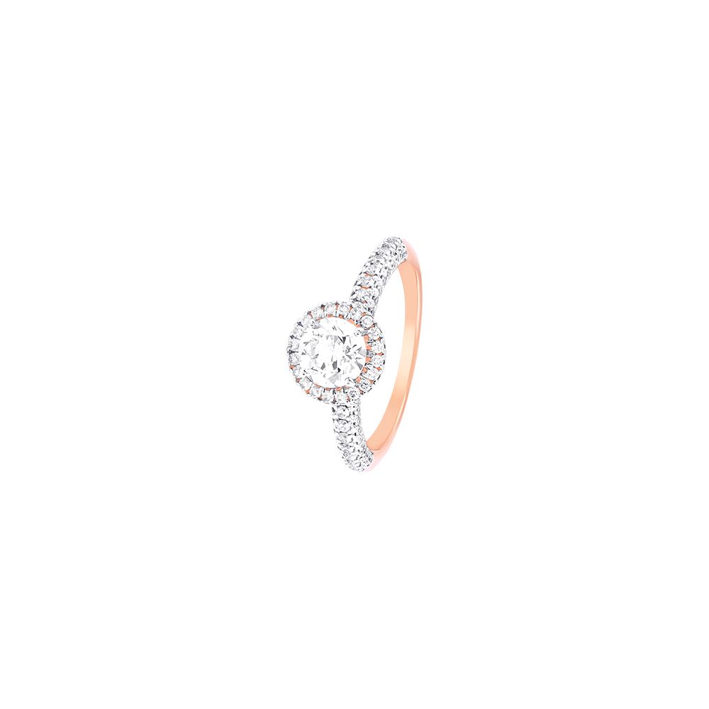 Stylish Diamond and Rose Gold Solitaire Finger Ring-Rings-HRG23025