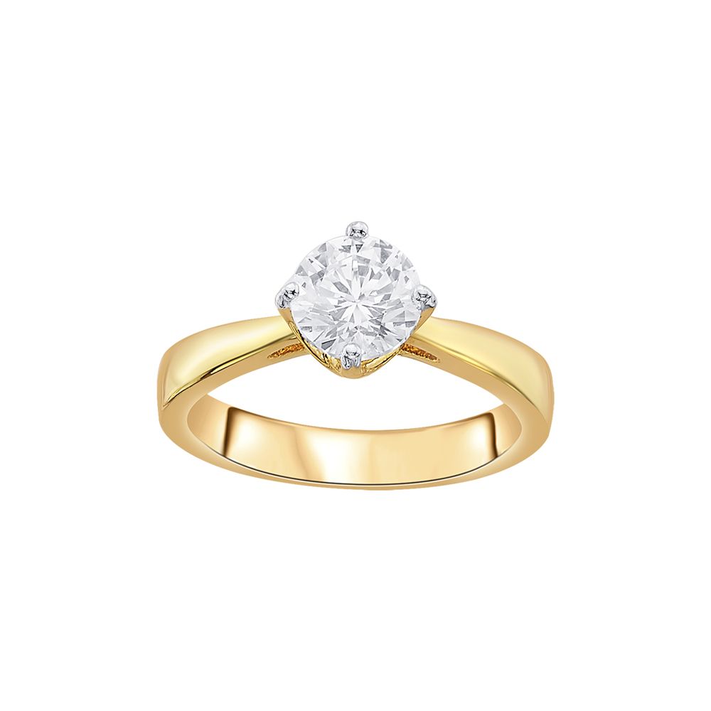 Subtle Solitaire Yellow Gold Diamond Ring-Rings-HRG23028