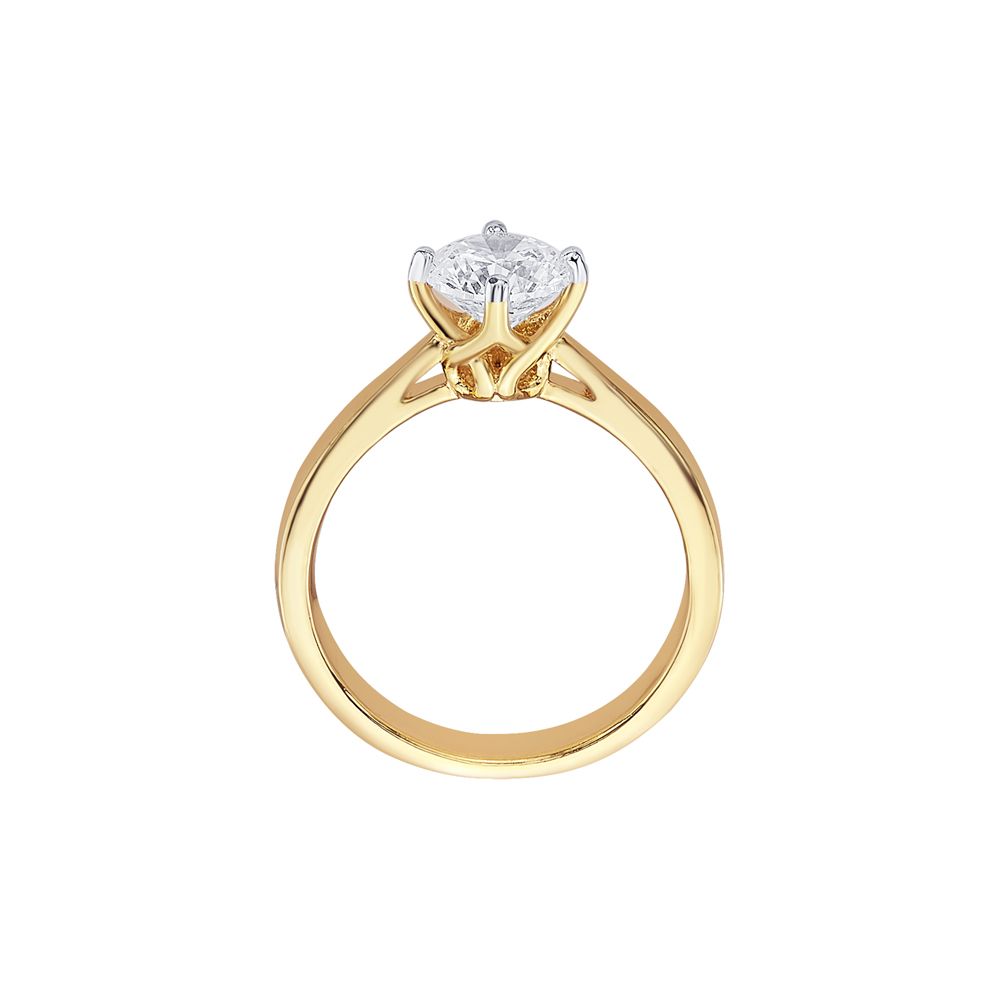 Subtle Solitaire Yellow Gold Diamond Ring-Rings-HRG23028