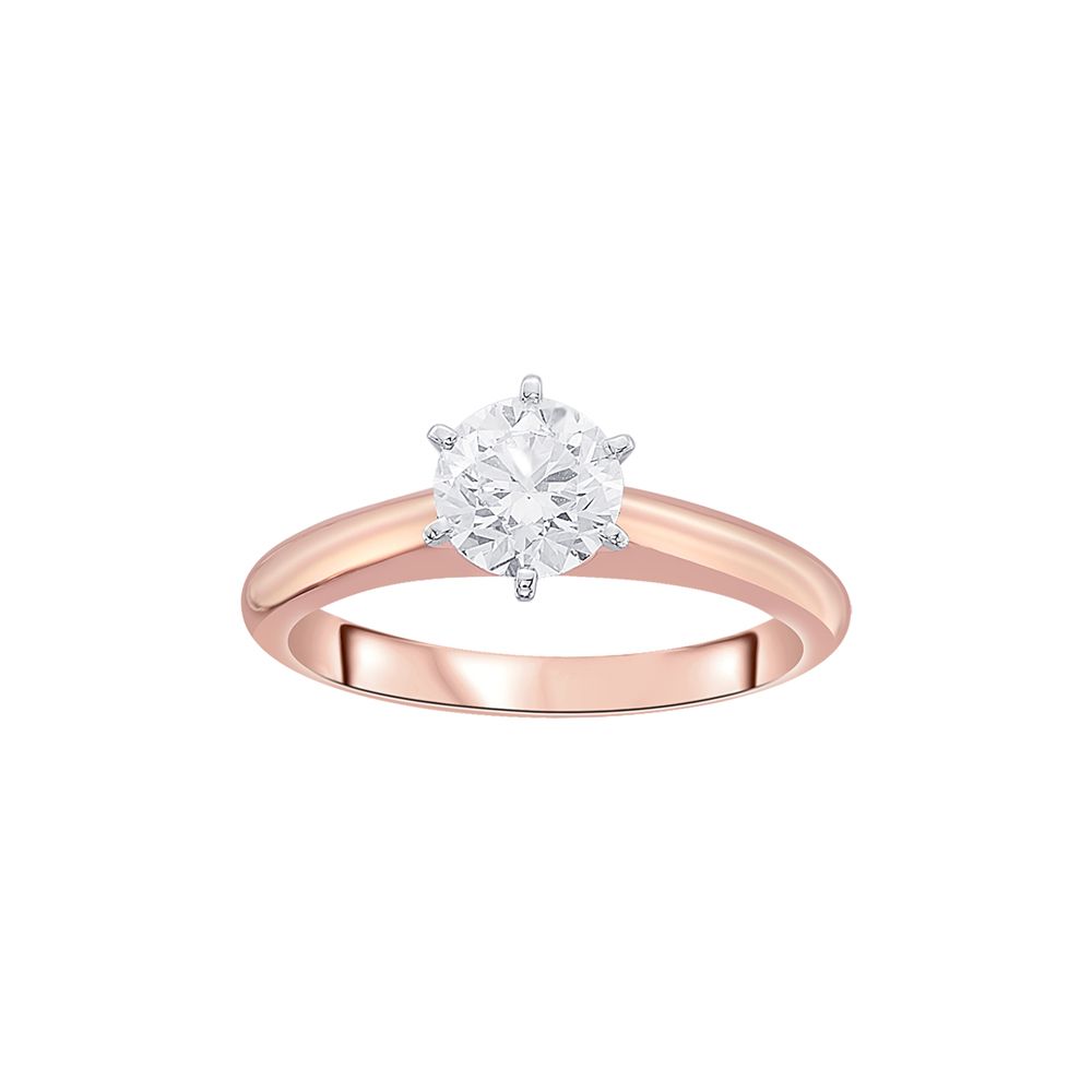 Alluring Solitaire Diamond Finger Ring in 18KT Rose Gold-Rings-HRG23033