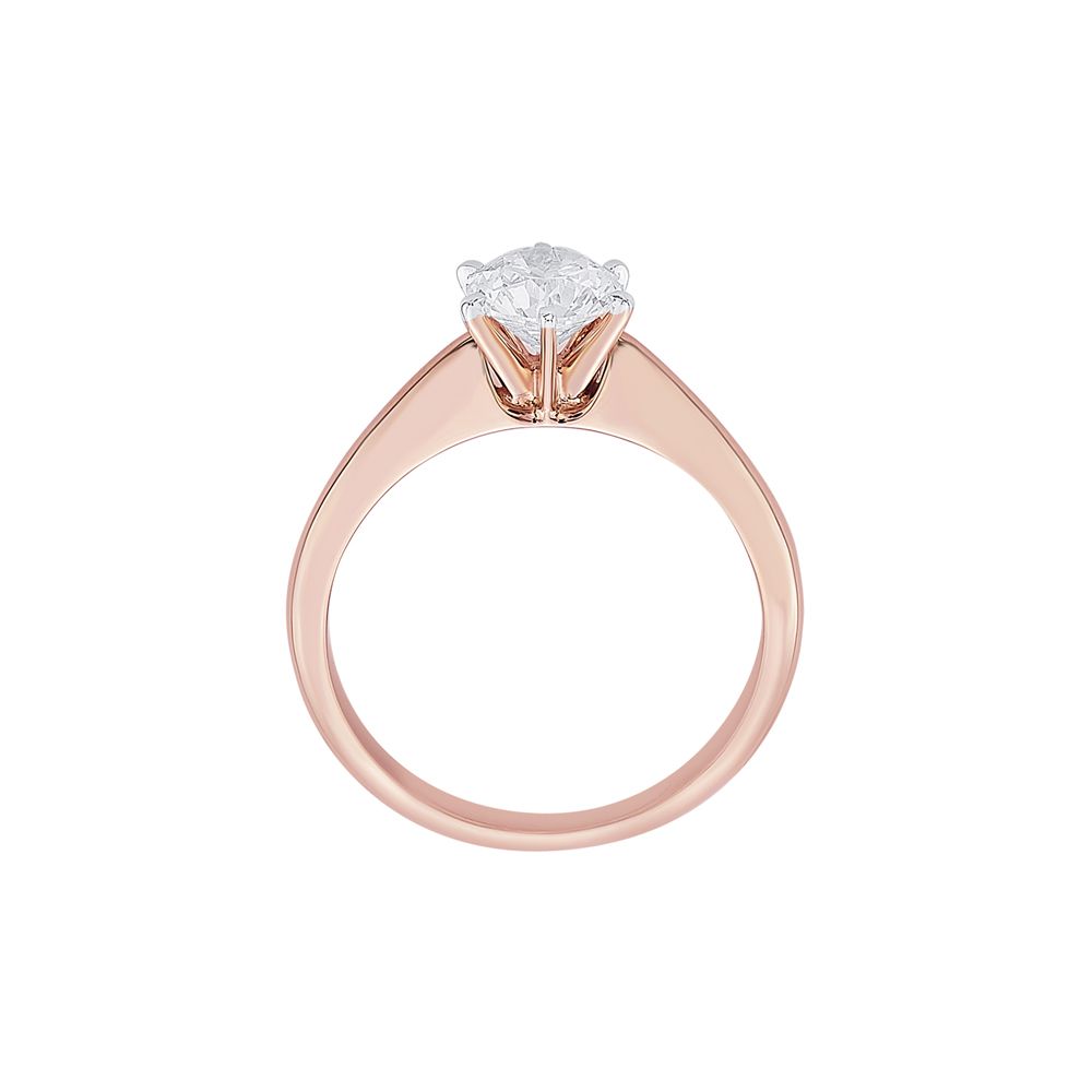 Alluring Solitaire Diamond Finger Ring in 18KT Rose Gold-Rings-HRG23033