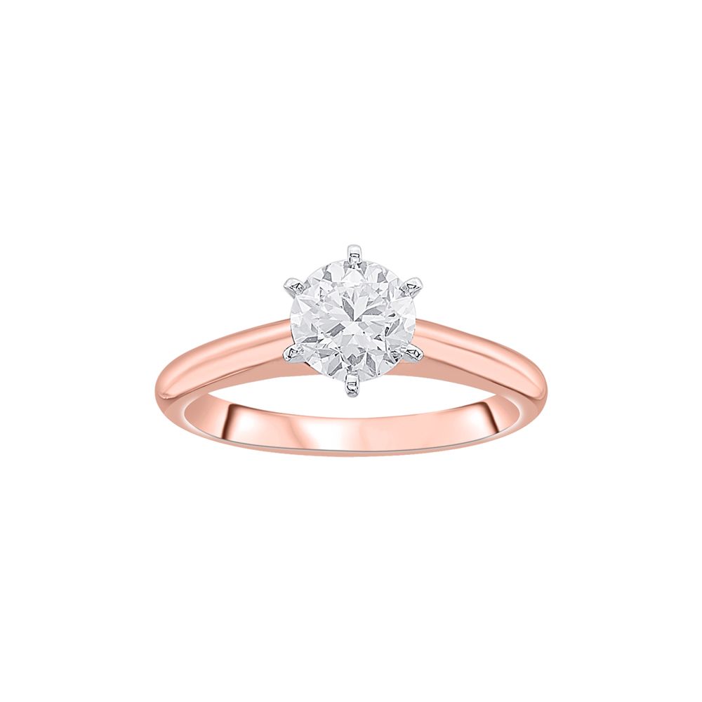 Eclectic 18KT Rose Gold Solitaire Ring-Rings-HRG23034