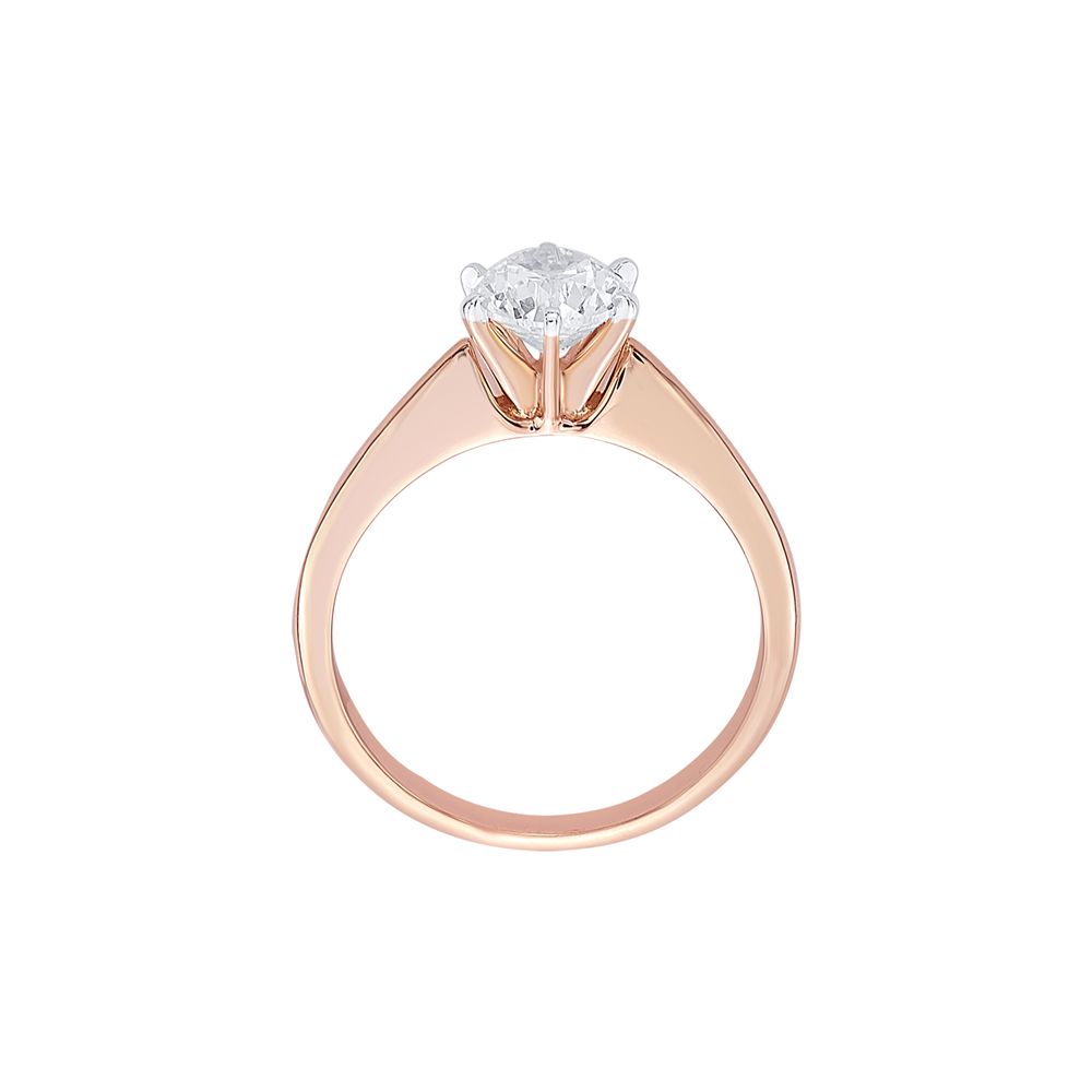 Eclectic 18KT Rose Gold Solitaire Ring-Rings-HRG23034