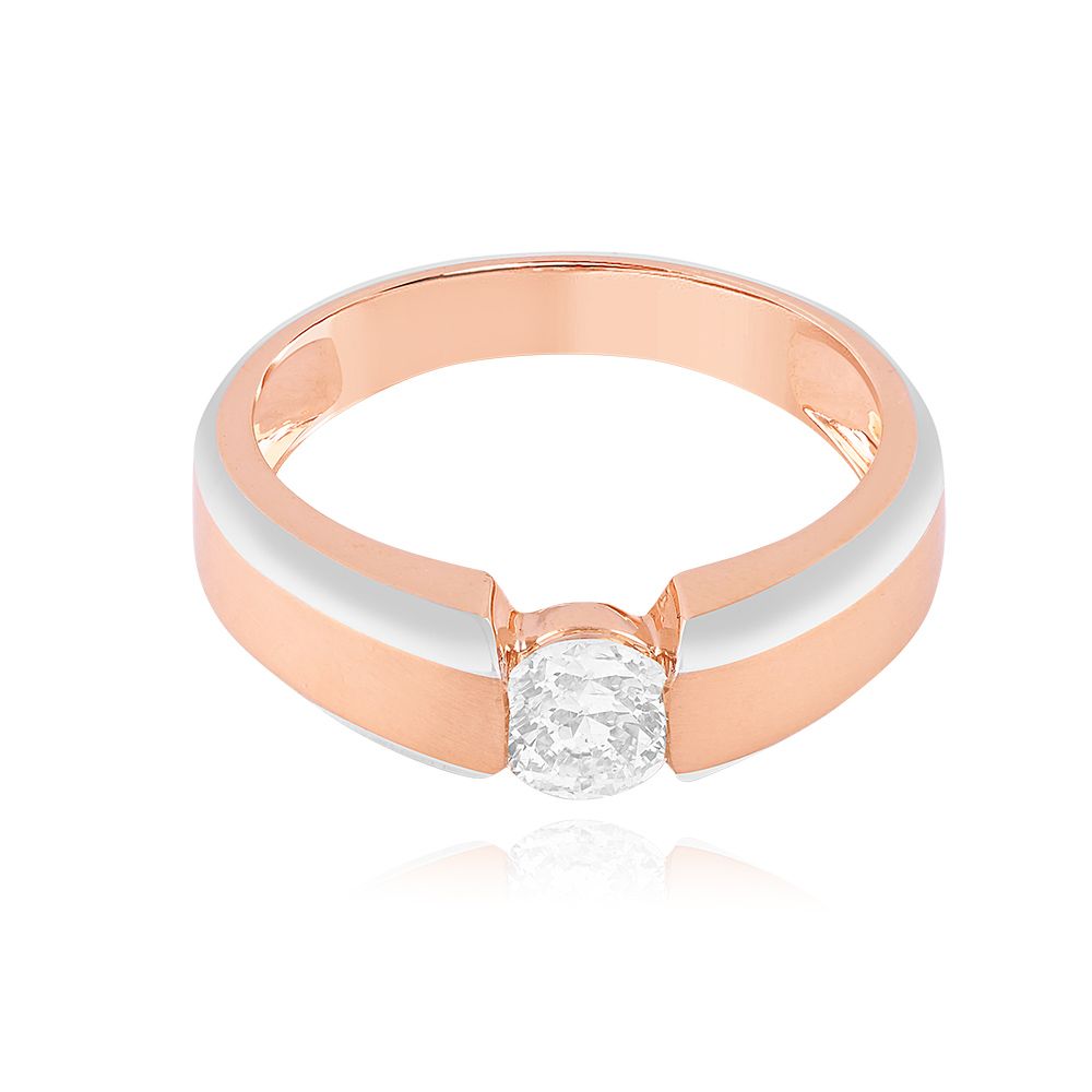 Contemporary Solitaire Diamond Ring-Rings-HRG25K07